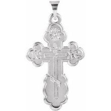 Load image into Gallery viewer, Sterling Silver 26x17 mm St. Olga Orthodox Cross Pendant
