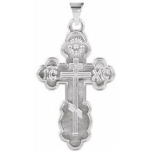 Load image into Gallery viewer, Sterling Silver 32x21 mm St. Olga Orthodox Cross Pendant
