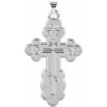 Load image into Gallery viewer, Sterling Silver 40x26 mm St. Olga Orthodox Cross Pendant
