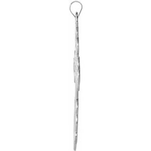 Sterling Silver 40x26 mm St. Olga Orthodox Cross Pendant
