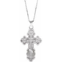 Load image into Gallery viewer, Sterling Silver 32x21 mm St. Olga Orthodox Cross Pendant
