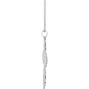 Sterling Silver 32x21 mm St. Olga Orthodox Cross Pendant