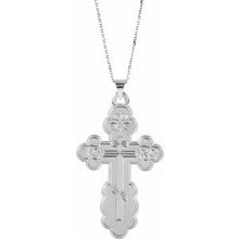 Charger l&#39;image dans la galerie, Sterling Silver 40x26 mm St. Olga Orthodox Cross Pendant
