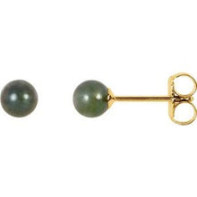 Load image into Gallery viewer, 14K Yellow 4 mm Black Akoya Cultured Pearl Earrings
