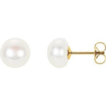 Load image into Gallery viewer, 14K Yellow Freshwater Cultured Pearl Earrings
