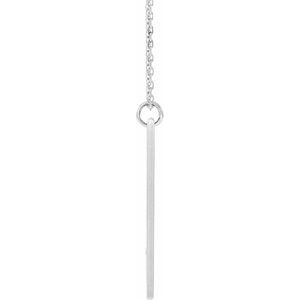 Sterling Silver Pierced Cross Engravable Bar 16-18" Necklace