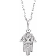 Load image into Gallery viewer, Sterling Silver Hamsa Necklace
