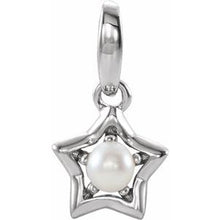 Load image into Gallery viewer, Sterling Silver 3 mm Round June Youth Star Birthstone Pendant
