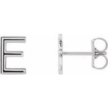 Load image into Gallery viewer, Platinum Single Initial E Earring
