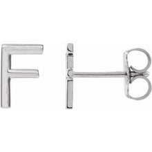 Load image into Gallery viewer, Sterling Silver Single Initial F Earring
