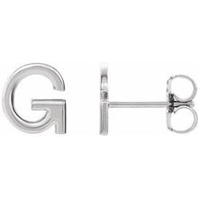 Load image into Gallery viewer, Platinum Single Initial G Earring

