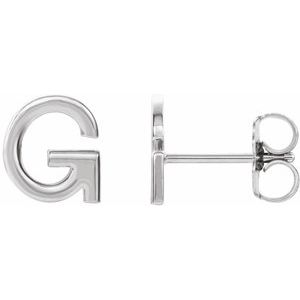 Platinum Single Initial G Earring
