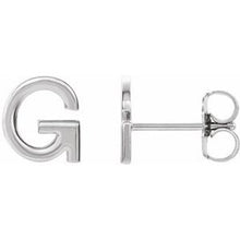 Load image into Gallery viewer, 14K White Single Initial G Earring
