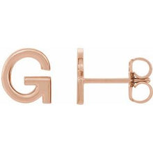 Load image into Gallery viewer, 14K Rose Single Initial G Earring
