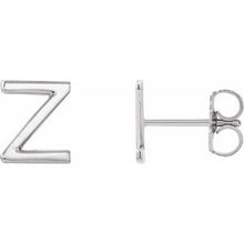 Load image into Gallery viewer, Platinum Single Initial Z Earring
