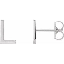 Load image into Gallery viewer, Platinum Single Initial L Earring
