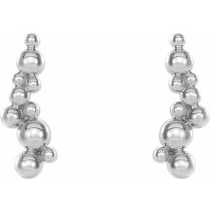 Sterling Silver Beaded Ear Climbers