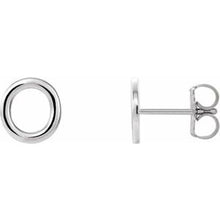 Load image into Gallery viewer, Platinum Single Initial O Earring
