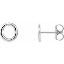 Load image into Gallery viewer, 14K White Single Initial O Earring
