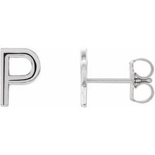 Charger l&#39;image dans la galerie, Platinum Single Initial P Earring
