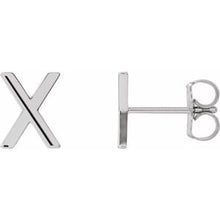 Load image into Gallery viewer, Sterling Silver Single Initial X Earring
