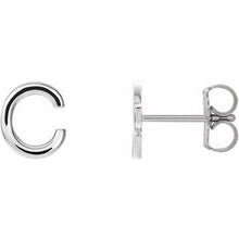 Load image into Gallery viewer, Platinum Single Initial C Earring
