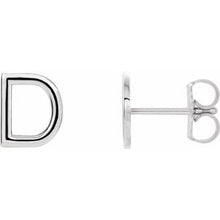 Load image into Gallery viewer, Platinum Single Initial D Earring
