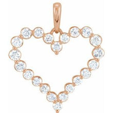 Load image into Gallery viewer, 14K Rose 1 CTW Diamond Heart Pendant
