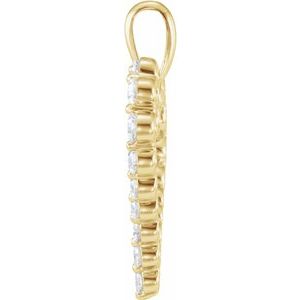 14K Yellow 1 CTW Diamond Heart Pendant