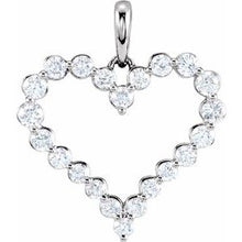 Load image into Gallery viewer, 14K White 1 CTW Diamond Heart Pendant
