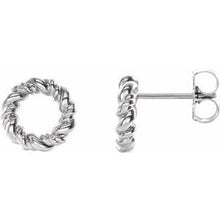 Load image into Gallery viewer, Sterling Silver 9.4 mm Circle Rope Earrings
