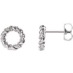 Sterling Silver 9.4 mm Circle Rope Earrings