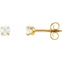Load image into Gallery viewer, 14K Yellow 3 mm Round Cubic Zirconia Youth Stud Earrings
