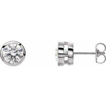 Load image into Gallery viewer, Round Tapered Bezel-Set Earrings 
