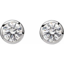 Load image into Gallery viewer, Round Tapered Bezel-Set Earrings 
