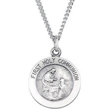 Load image into Gallery viewer, Sterling Silver 18 mm First Communion Medal
