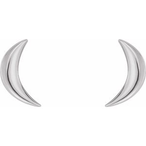 Sterling Silver Crescent Moon Pair of Earrings
