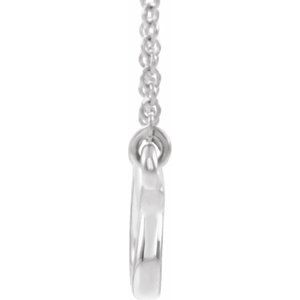 Sterling Silver 28.6x8 mm Freeform Bar 18" Neckalce