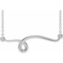 Load image into Gallery viewer, Sterling Silver 28.6x8 mm Freeform Bar 18&quot; Neckalce
