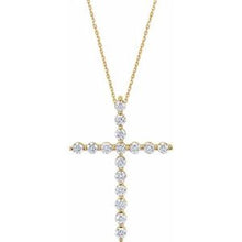 Load image into Gallery viewer, 14K Yellow 1 1/4 CTW Diamond Cross 18&quot; Necklace
