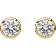 Load image into Gallery viewer, 14K Yellow 1 CTW Lab-Grown Diamond Tapered Bezel-Set Stud Earrings
