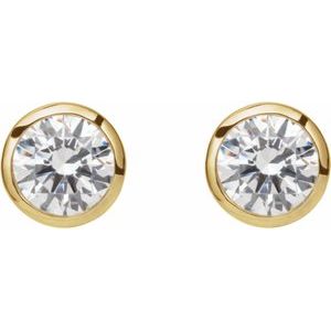 14K Yellow 1 CTW Lab-Grown Diamond Tapered Bezel-Set Stud Earrings