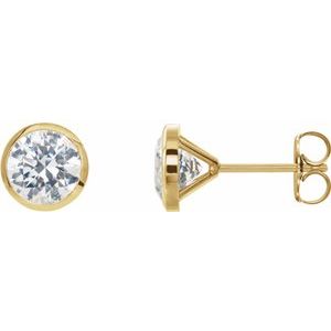 Boucles d'oreilles de style cocktail en diamant jaune 14K 3/4 CTW