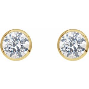 Round Bezel-Set Cocktail-Style Earrings   