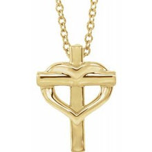Load image into Gallery viewer, Youth Cross with Heart Necklace or Pendant   
