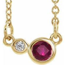 Load image into Gallery viewer, 14K Yellow Ruby &amp; .06 CTW Diamond 16&quot; Necklace
