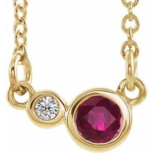 14K Yellow Ruby & .06 CTW Diamond 16