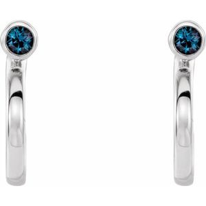 Sterling Silver 2.5 mm Round Chatham¬Æ Lab-Created Alexandrite Bezel-Set Hoop Earrings