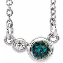Charger l&#39;image dans la galerie, Sterling Silver Chatham¬Æ Created Alexandrite &amp; .02 CTW Diamond 18&quot; Necklace
