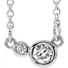 Charger l&#39;image dans la galerie, Sterling Silver Sapphire &amp; .02 CTW Diamond 18&quot; Necklace
